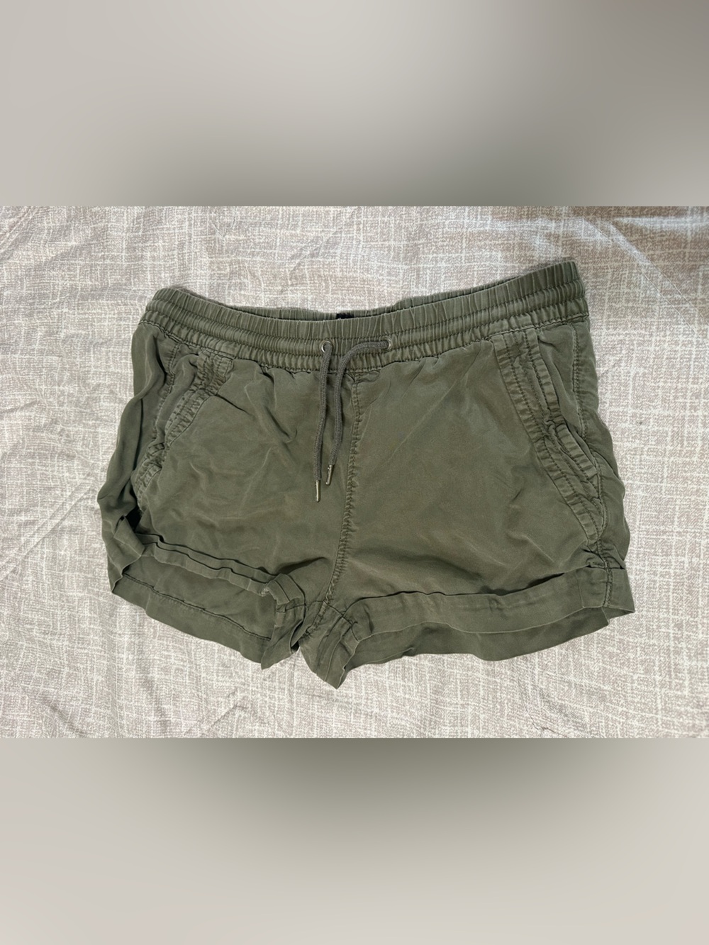 Women’s Olive Drawstring Casual Shorts
